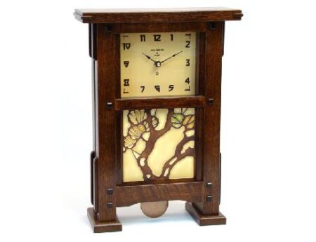 S & S Greene & Greene Tile Clock w/6 x 6 Tile & Pendulum