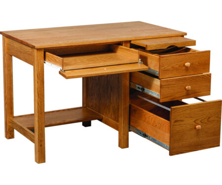 Premier Woodcraft Amish Economy Single Pedestal Student Desk