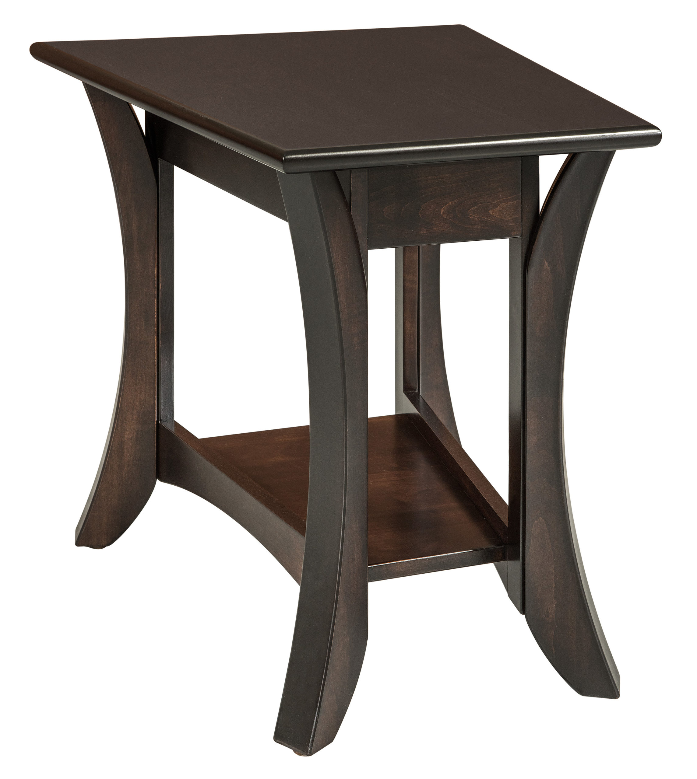Wedge shaped end cheap table with drawer