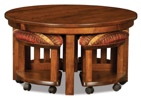 5 pc. Round Table Bench Set (AJW5RD)