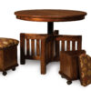 5 pc. Round Table Bench Set (AJW5RDES) - Open, dining room seating
