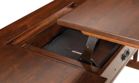 Craftsman FVD-3065-CM Writer’s Desk - Standard storage compartment in place of pencil drawer in middle (Sit-to-Stand only)