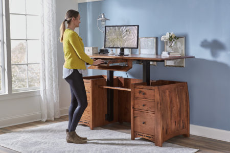 Boulder Creek VD-3371-BC-S/S Sit to Stand Curved Top Desk