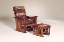 Bow Arm Slat Ottoman #712BASO