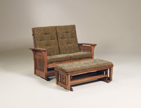 Bow Arm Slat Loveseat Glider #730BASLG