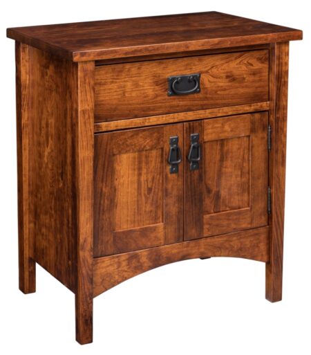 Arts & Crafts Mission 1 Drawer Nightstand with Doors (E&S-ACM1DNSWD)