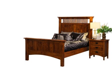 Arts & Crafts Spindle Panel Bed (E&S-ACMSPB)